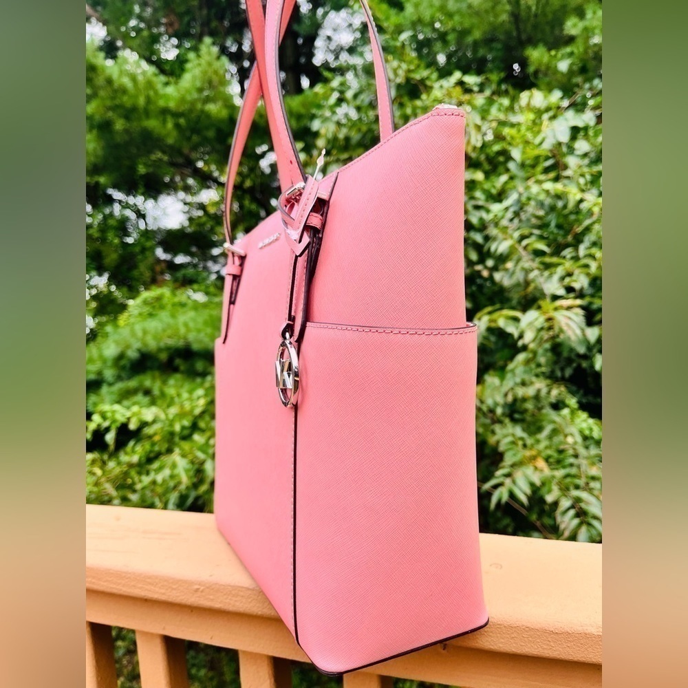 Michael Kors Jet Set East West Tote Primrose Pink Leather NWT - Picture 2 of 5